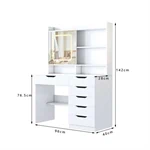 שידת איפור בגוון לבן עם תאורת לד דגם קלואי CHLOE 3