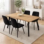 סט פינת האוכל כולל שולחן אוכל חזק ויציב דגם גולן ו־4 כיסאות מרופדים