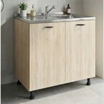 ארון שירות תחתון 80 ס"מ כולל כיור נירוסטה דגם מליבו בגוון אלון מבית טודו דיזיין