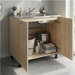 ארון שירות תחתון 80 ס"מ כולל כיור נירוסטה דגם מליבו בגוון אלון מבית טודו דיזיין 5