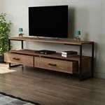 מזנון טלוויזיה לסלון מעץ מלא ברוחב 140 ס"מ בגוון אגוז דגם אלין מבית טודו דיזיין TUDO DESIGN 4