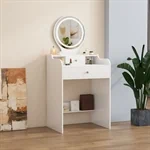 שידת איפור לבנה עם תאורת לד דגם סיטרין Citrine מבית STAR SHOP