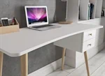שולחן סטודנט מדליק 120 סמ רוחב, בגוון לבן עם 2 מגירות דגם אופיר 2