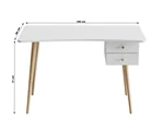 שולחן סטודנט מדליק 120 סמ רוחב, בגוון לבן עם 2 מגירות דגם אופיר 4
