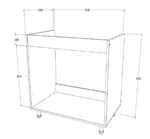 ארון שירות תחתון 80 ס"מ כולל כיור נירוסטה דגם מליבו בגוון אלון מבית טודו דיזיין 2