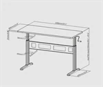 שולחן דגם N04-22D-B מתכוונן בצבע לבן LUMI 3