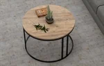 שולחן קפה פרקטי דגם ונציה בגוון אורן אטלנטי ובסיס ממתכת מושחרת מבית TUDO DEISGN 2