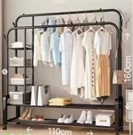 מתלה בגדים אקסטרה מתכתי כפול כולל מדפים במגוון צבעים לבחירה מבית  STAR SHOP