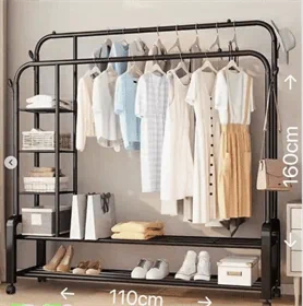 מתלה בגדים אקסטרה מתכתי כפול כולל מדפים במגוון צבעים לבחירה מבית  STAR SHOP