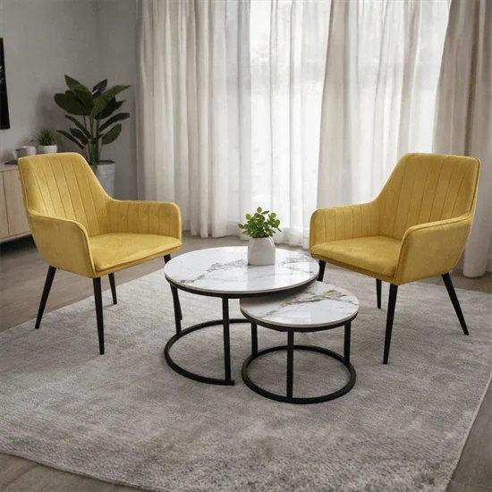 זוג כורסאות מעוצבות במגוון צבעים, המשלבות מראה רך ואלגנטי - דגם פנדה