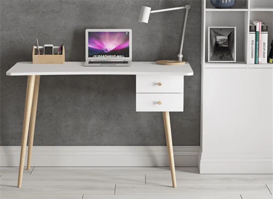 שולחן סטודנט מדליק 120 סמ רוחב, בגוון לבן עם 2 מגירות דגם אופיר