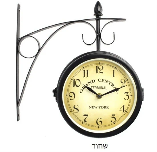 שעון רכבת לתלייה לקיר דו צדדי במגוון צבעים לבחירה מבית STAR SHOP