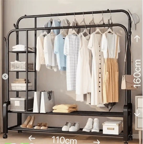 מתלה בגדים אקסטרה מתכתי כפול כולל מדפים במגוון צבעים לבחירה מבית  STAR SHOP